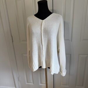 Lucky Brand Cream Chunky Knit Sweater XL Relaxed Fit